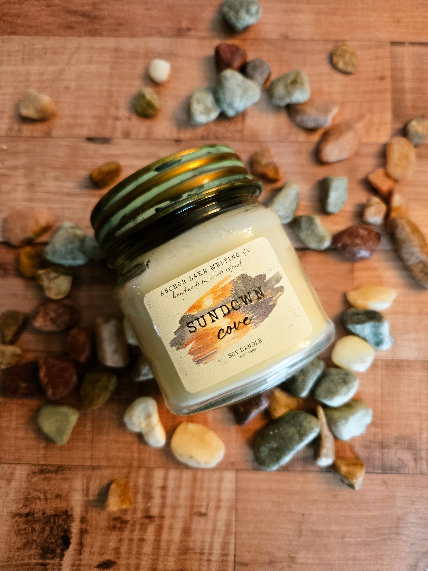Sundown Cove | Champagne & Coastal Rose | Soy Wax Mason Jar Candle *Leaving Soon*