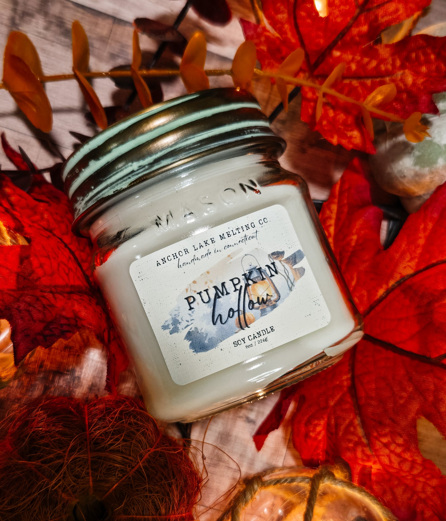 Pumpkin Hollow | Soy Candle – Pumpkin, Browned Butter & Charred Wood | 8oz or 13oz