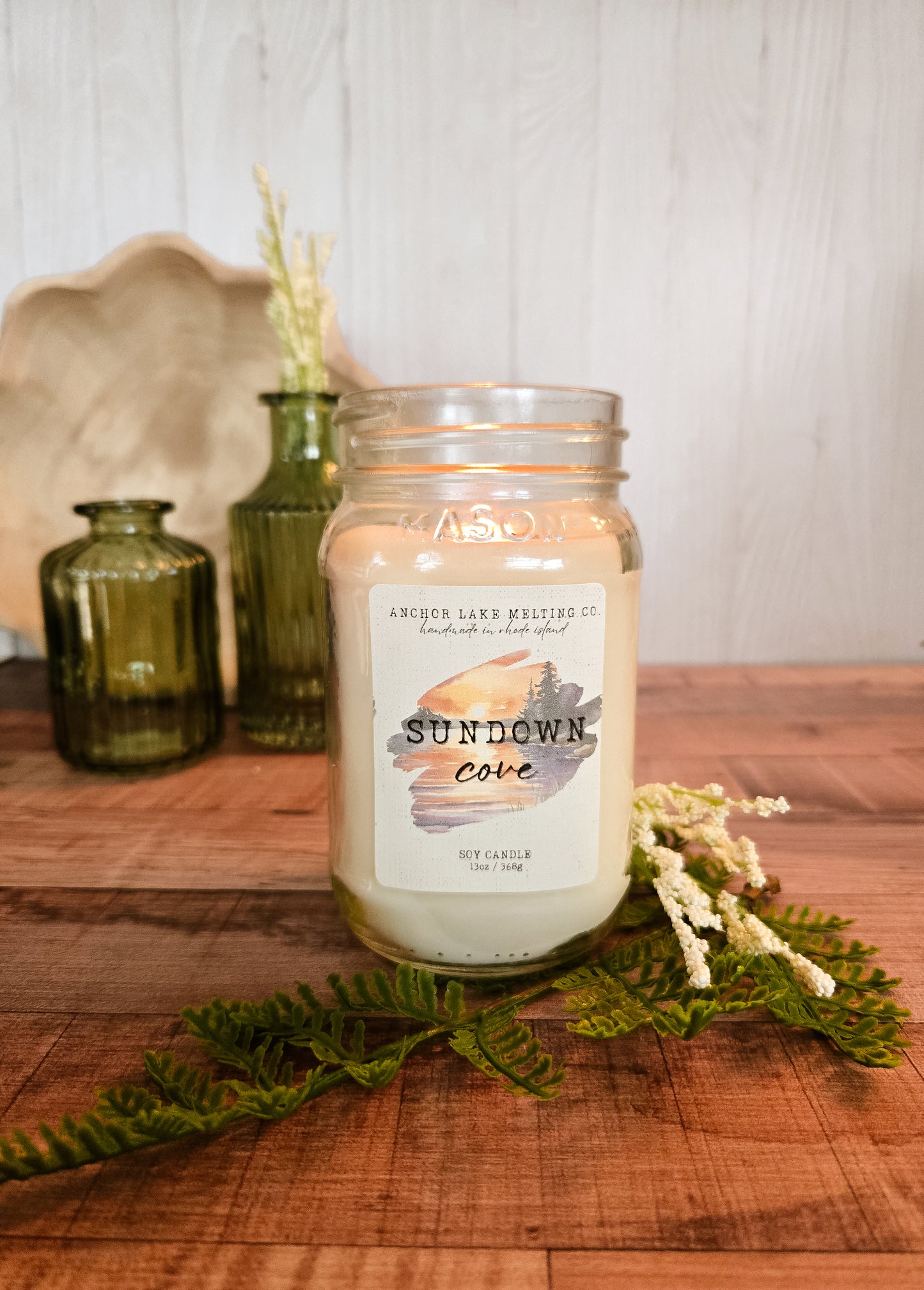 Sundown Cove | Champagne & Coastal Rose | Soy Wax Mason Jar Candle *Leaving Soon*