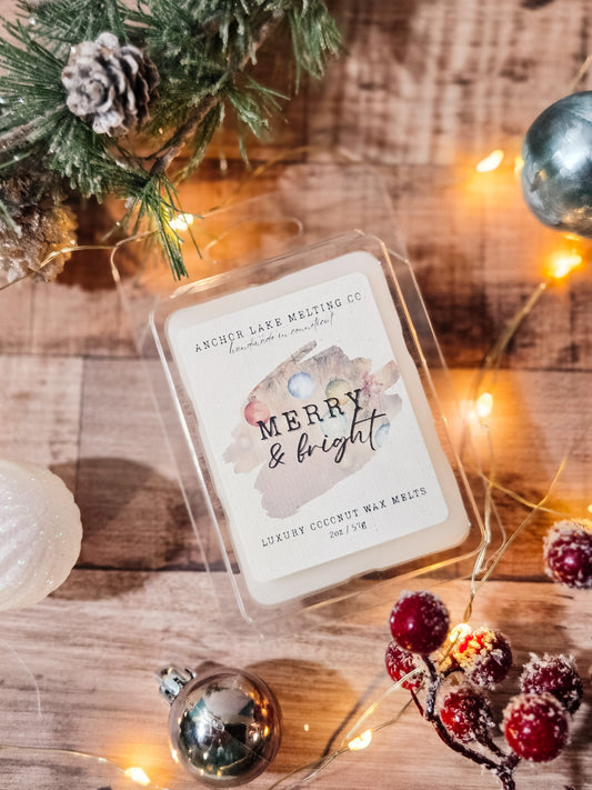 Merry & Bright Coconut Wax Melts- Cranberry Wine & Warm Cider Scent