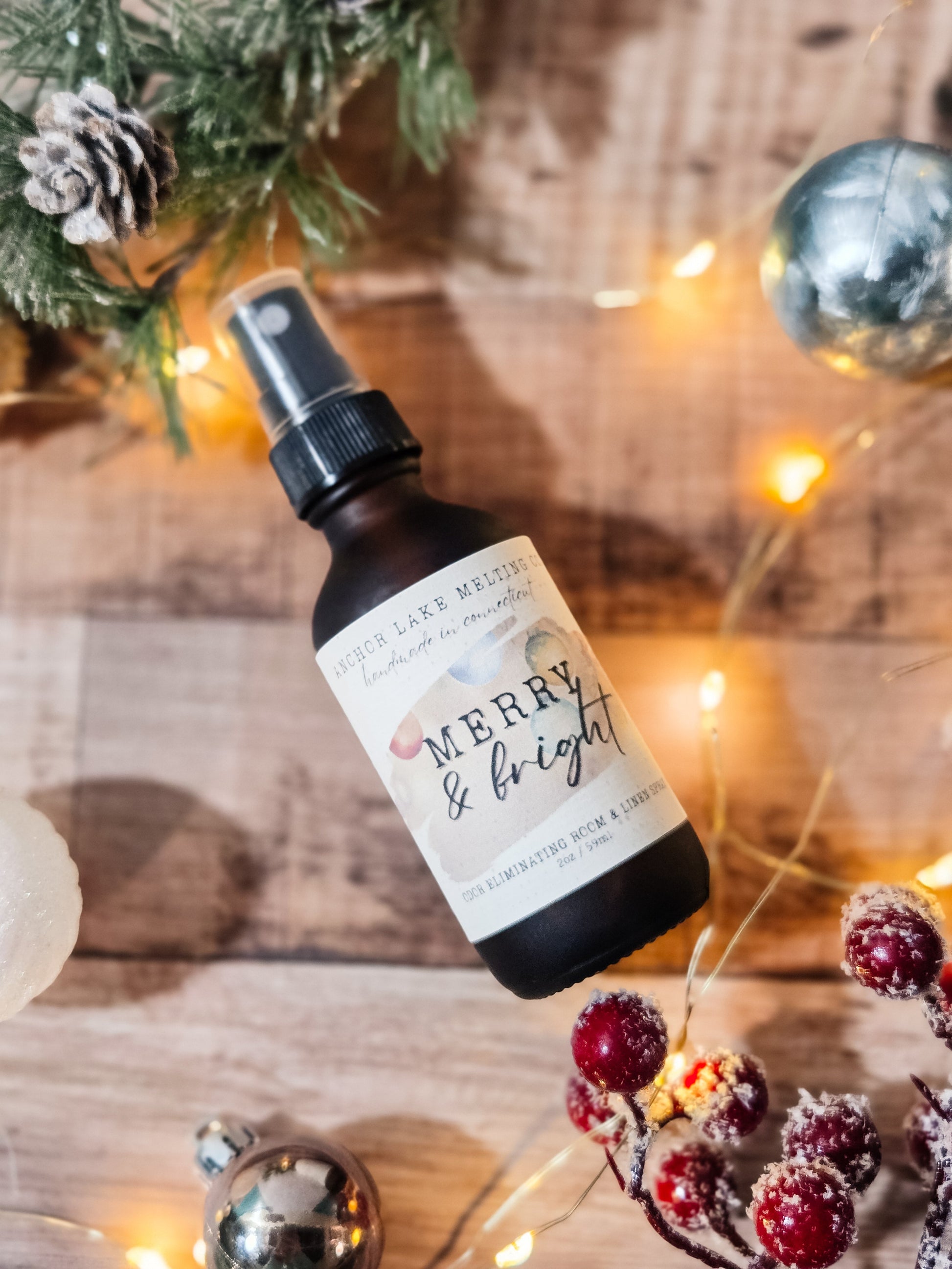 Merry & Bright Odor Eliminating Room Spray - Warm Cider & Cranberry Wine Scent