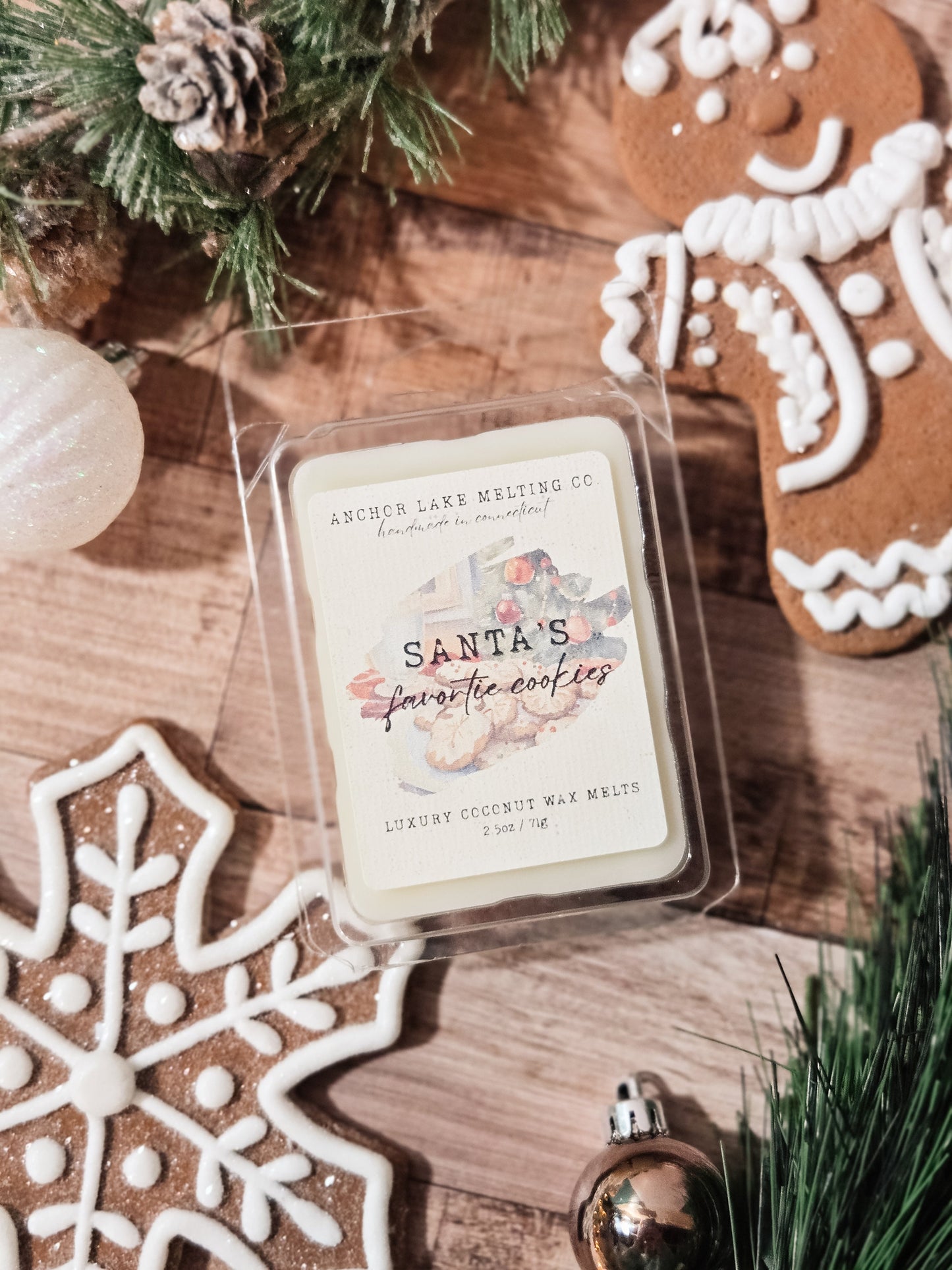 Santa’s Favorite Cookies Coconut Wax Melts – Sugar Crystals, Cookie Dough & Butter Scent