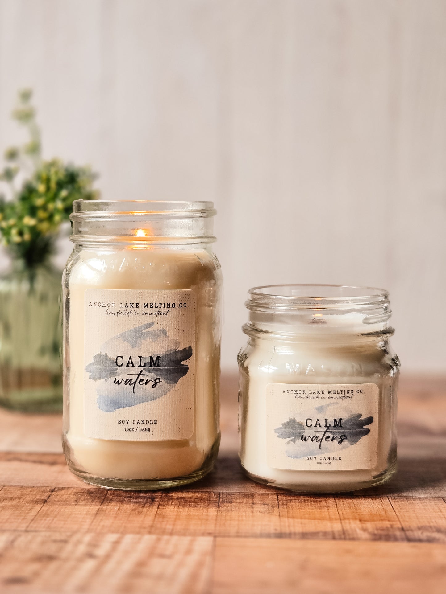 Calm Waters Wooden Wick Candle - Fresh Marine Scent