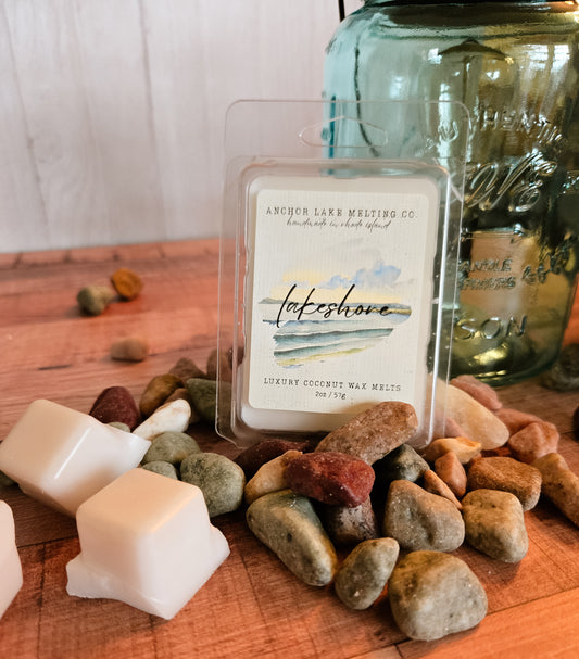 Lakeshore | Aquatic Amber & Oakmoss | Luxury Coconut Wax Melts - Non-Toxic, Long Lasting Home Fragrance