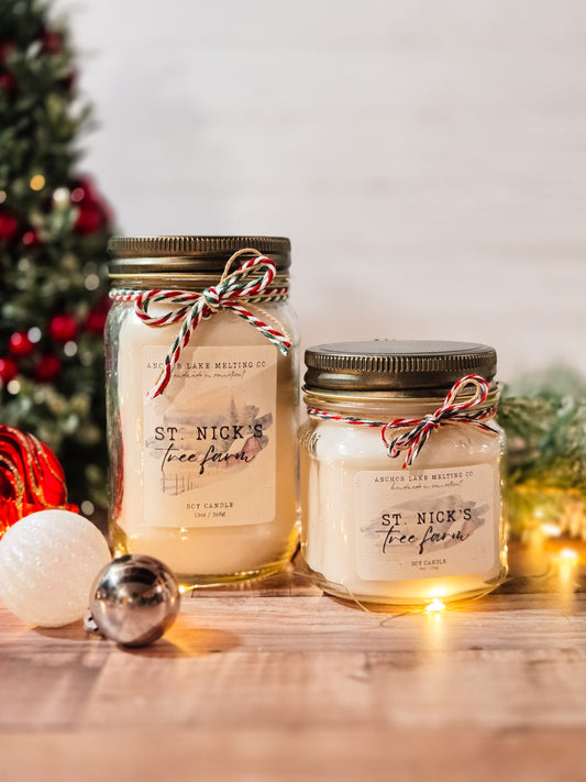 St. Nick’s Tree Farm – Juniperberry & Tobacco Soy Candle | Wood Wick Christmas Candle