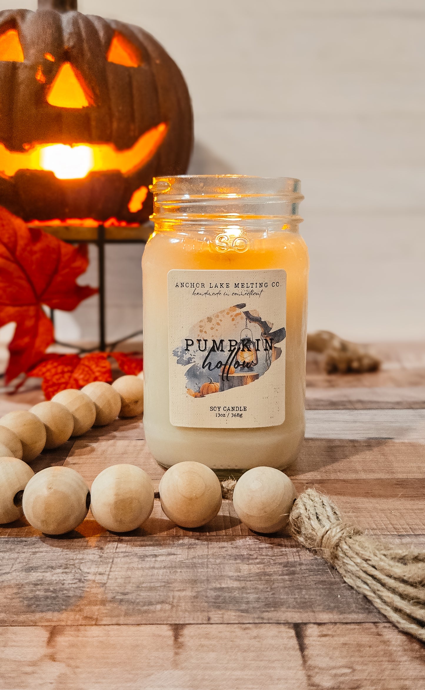 Pumpkin Hollow | Soy Candle – Pumpkin, Browned Butter & Charred Wood | 8oz or 13oz