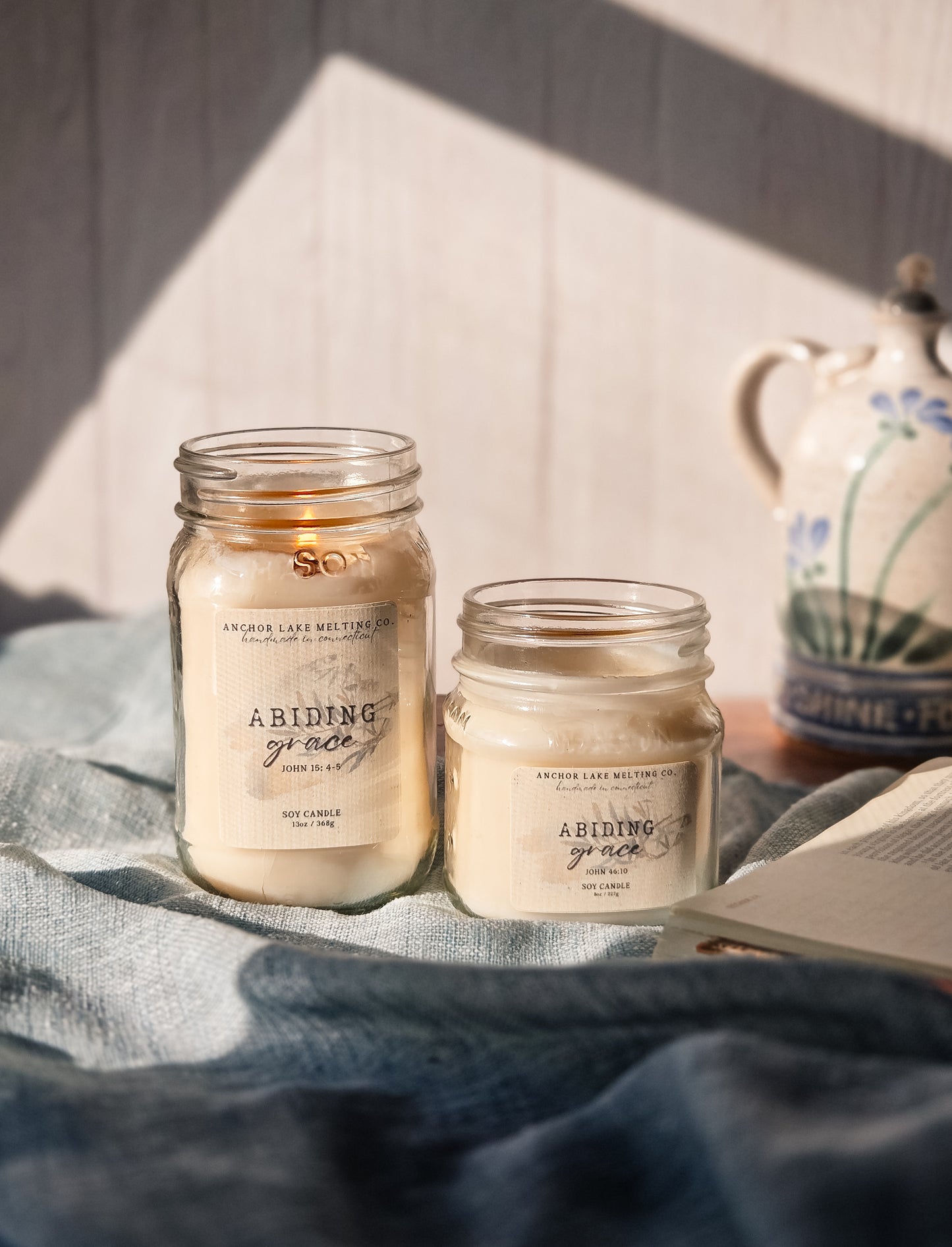 Abiding Grace Wooden Wick Candle- Sunlit Citrus & Cashmere Scent