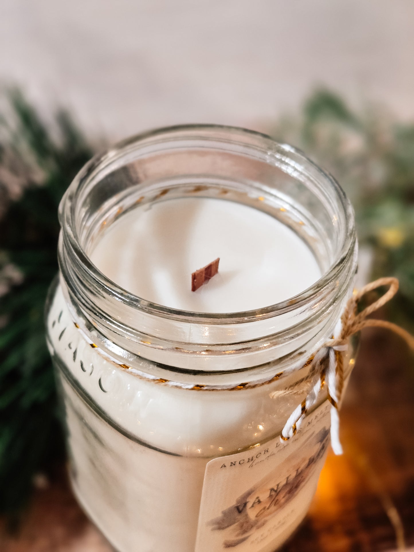 Festive Pine – Christmas Tree Soy Candle | Wood Wick Mason Jar Candle