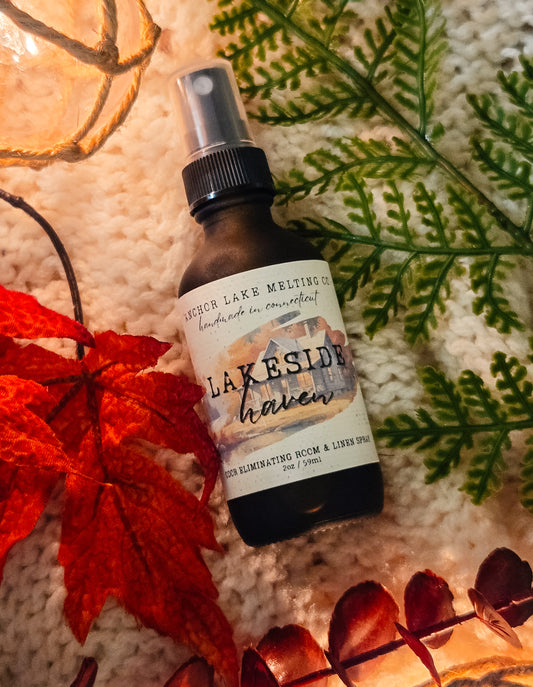 Lakeside Haven | 2oz Natural Odor Eliminating Room Spray – Coastal Air, Pine Smoke & Cedarwood