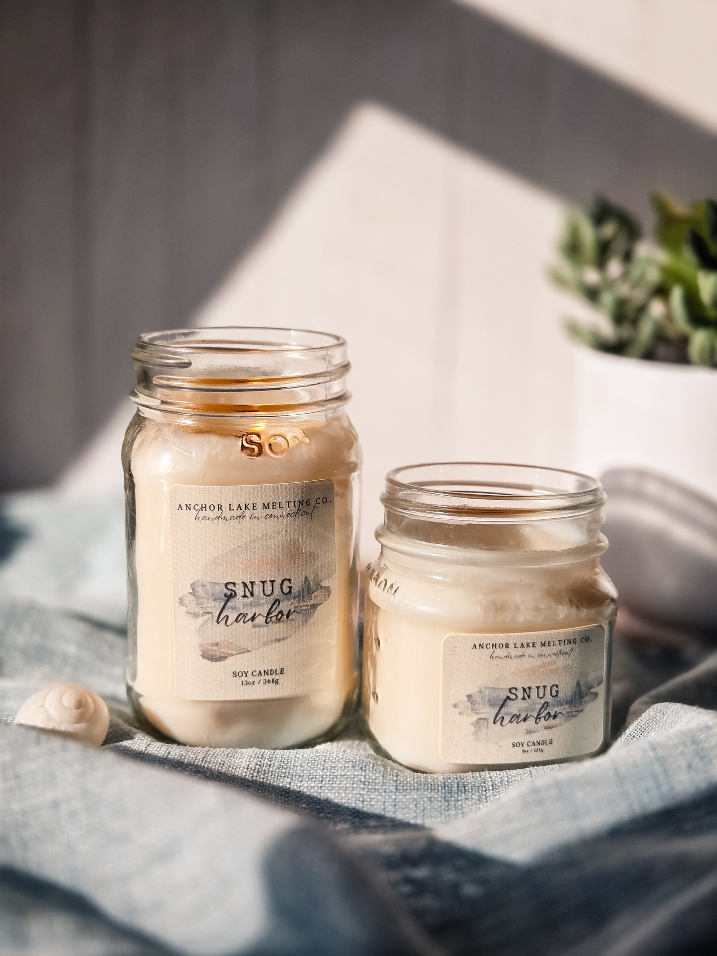 Snug Harbor | Sugared Pear & Cinnamon | Soy Wax Mason Jar Candle with Wooden Wick