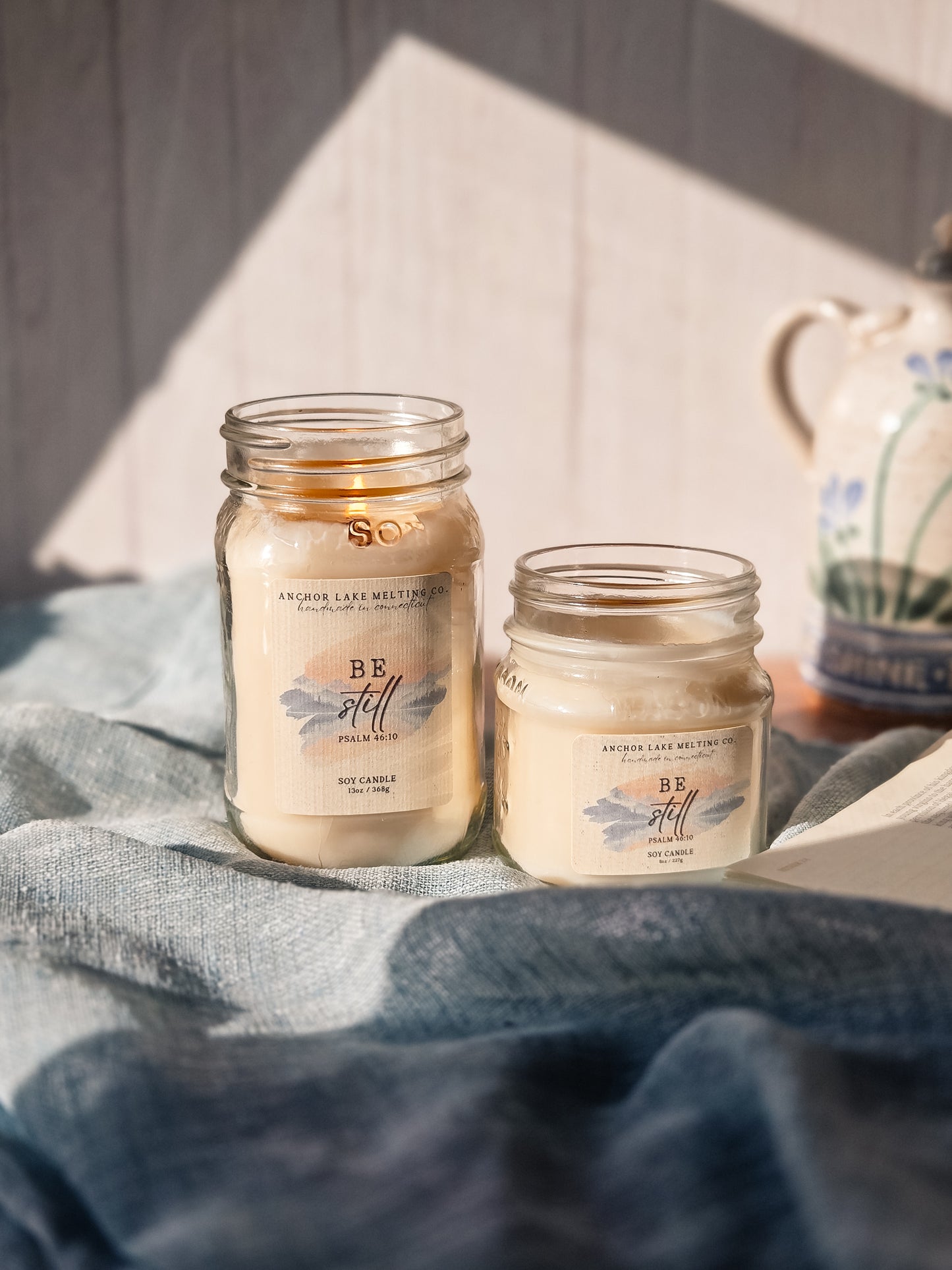 Be Still Wooden Wick Candle - Tobacco Vanilla Scent