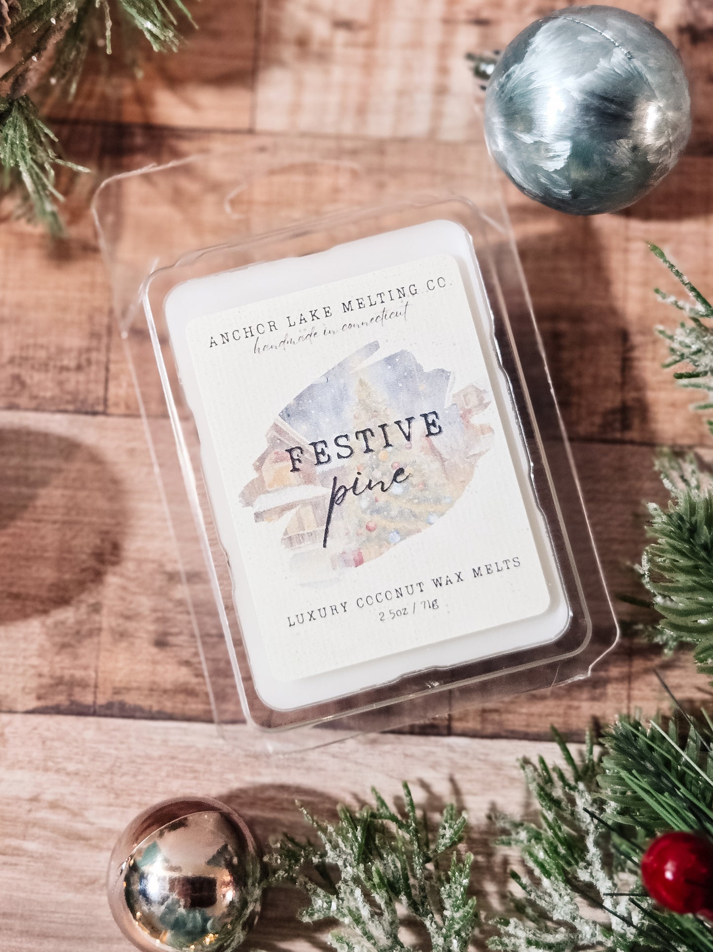 Festive Pine – Christmas Tree Coconut Wax Melts | Woodsy Holiday Home Fragrance