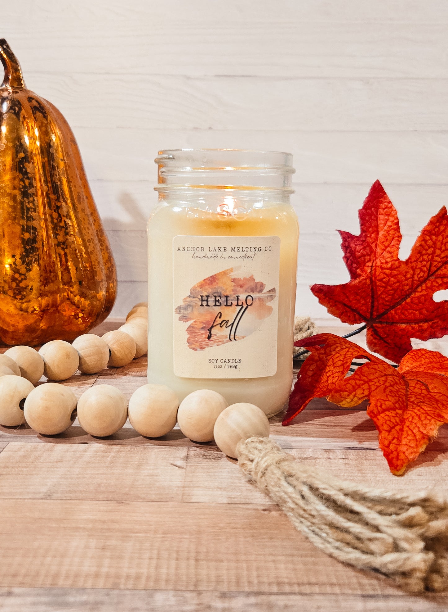 Hello Fall | Soy Candle – Cedar Leaf, Spiced Apple & Pine | 8oz or 13oz