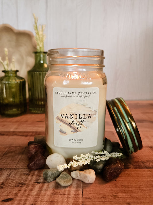 Vanilla Drift | Orchid & Coco Butter | Soy Wax Mason Jar Candle