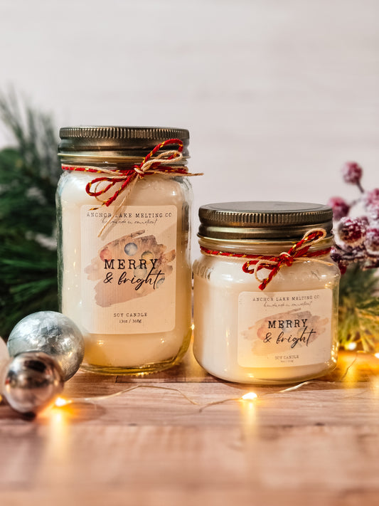 Merry & Bright – Holiday Cider Soy Candle | Cinnamon Citrus Wood Wick Candle